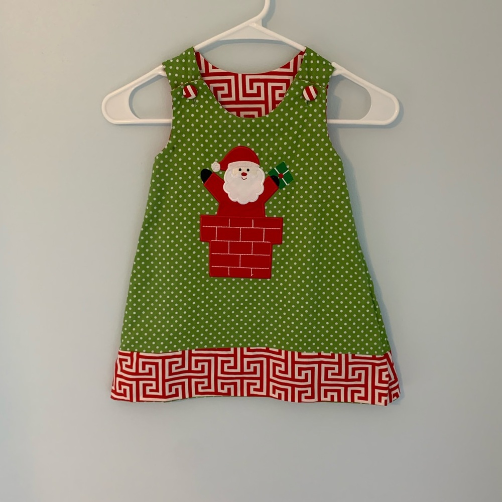 Babeeni size 3 reversible Christmas dress EUC